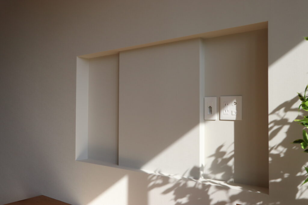 テレビ裏に設置されたニッチ