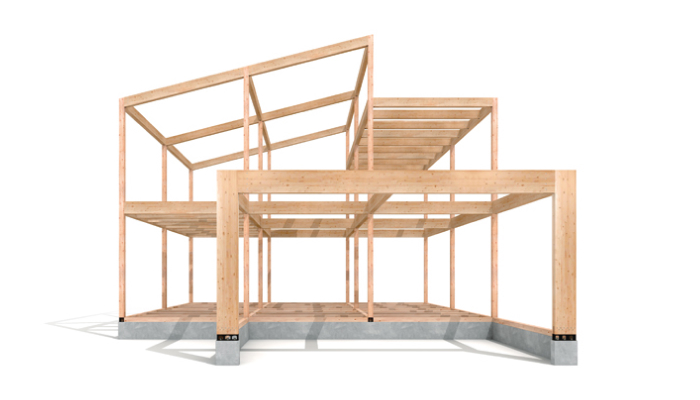 ラーメン構造になっている注文住宅の骨組み