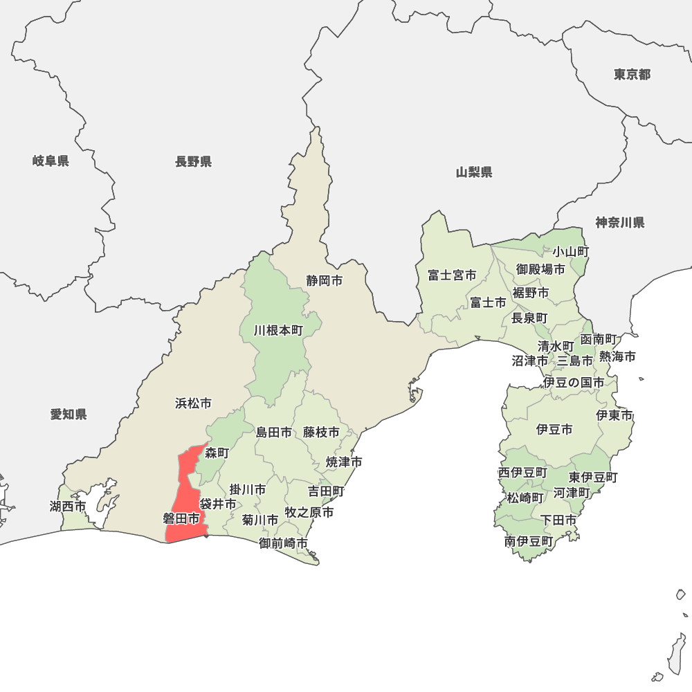 静岡県磐田市の地図